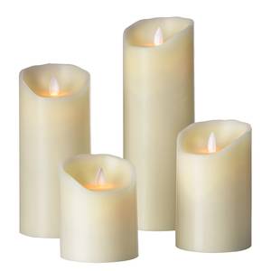 LED-Kerze Flame I Echtwachs - Beige - Höhe: 10 cm