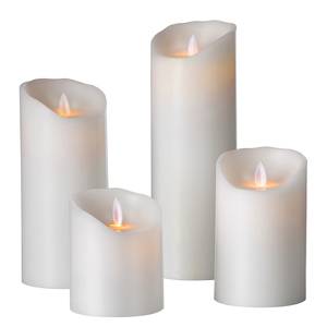 LED-Kerze Flame I Echtwachs - Weiß - Höhe: 18 cm