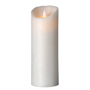 LED-Kerze Flame II Echtwachs - Weiß - Höhe: 23 cm