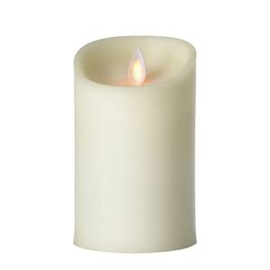 LED-Kerze Flame III Echtwachs - Weiß - Höhe: 13 cm
