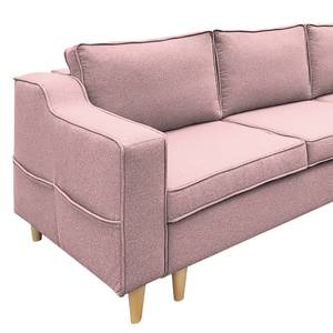 Ecksofa Osorio Mit Schlaffunktion - Webstoff - Mauve - Ottomane davorstehend rechts