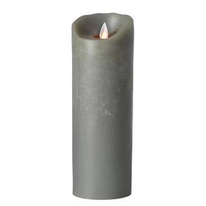LED-Kerze Flame III Echtwachs - Grau - Höhe: 23 cm
