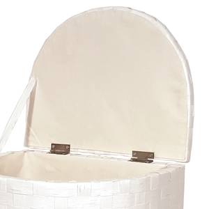 Panier à linge Bellavista II Bois d’œuvre - Blanc - Hauteur : 47 cm