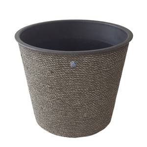 Cache-pot Kablo Jute / Polypropylène - Gris marron - Diamètre : 36 cm