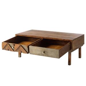 Tavolino da salotto Yao Acacia massello / Metallo - Acacia / Oro