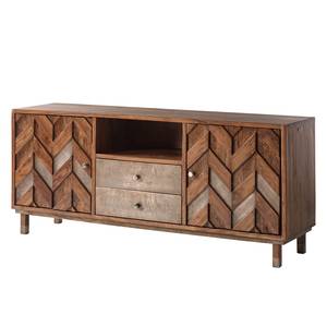 Sideboard Yao Akazie massiv / Metall - Akazie / Gold