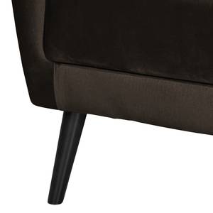 Oorfauteuil Bellara fluweel - Donkerbruin - Zonder hocker