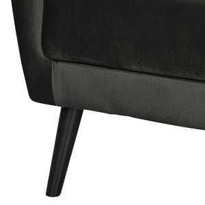 Oorfauteuil Bellara fluweel - Zwart - Zonder hocker