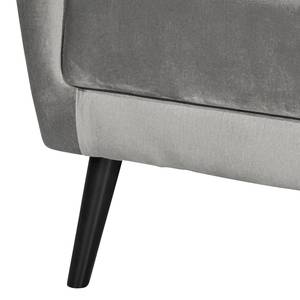 Oorfauteuil Bellara fluweel - Kiezelkleurig - Zonder hocker