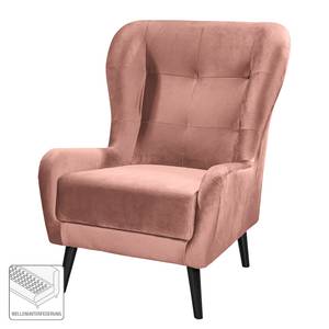 Oorfauteuil Bellara fluweel - Mauve - Zonder hocker