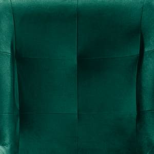 Fauteuil bergère Bellara Velours - Vert sapin - Avec repose-pieds