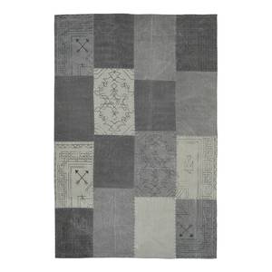 Laagpolig vloerkleed Lyrical textiel - lichtgrijs/donkergrijs - 120 x 170 cm