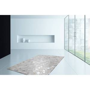 Tapis Spark II Cuir - Blanc laine / Argenté - 160 x 230 cm