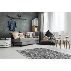 Laagpolig vloerkleed Etna kunstvezels - Zwart/wit - 160 x 230 cm