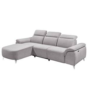 Ecksofa Verlaine Strukturstoff - Grau - Longchair davorstehend links