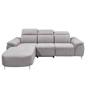 Ecksofa Verlaine Strukturstoff - Grau - Longchair davorstehend links