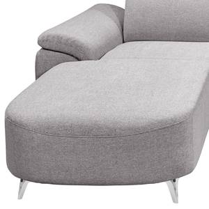 Ecksofa Verlaine Strukturstoff - Grau - Longchair davorstehend links