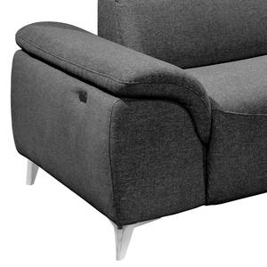 Ecksofa Verlaine Strukturstoff - Dunkelgrau - Longchair davorstehend rechts