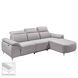 Ecksofa Verlaine Strukturstoff - Grau - Longchair davorstehend rechts