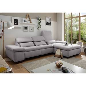 Ecksofa Madeley Strukturstoff - Grau - Longchair davorstehend rechts