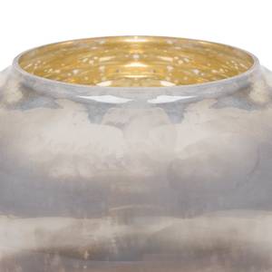 Windlicht Kugel Pontos glas - wit - Hoogte: 13 cm