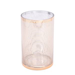 Cilinder Stripes Glas - Zandkleurig - Hoogte: 20 cm