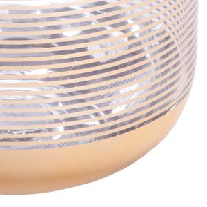 Windlicht Stripes Glas - Zandkleurig - Hoogte: 17 cm