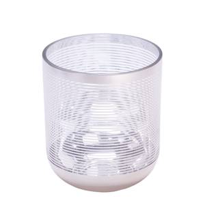 Windlicht Stripes Glas - mat - Hoogte: 17 cm