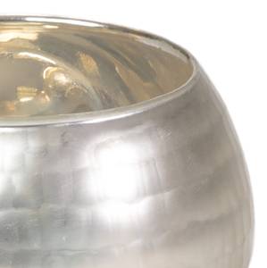 Windlicht Snake glas - zilverkleurig - Hoogte: 7 cm