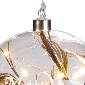 LED-Baumkugel Merry Christmas Glas - Transparent