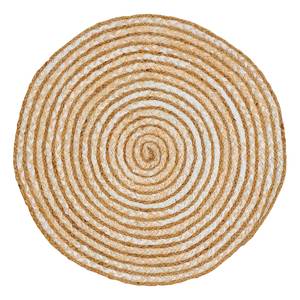 Tapis Ethno Fibres naturelles - Beige / Blanc