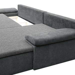 Ecksofa Vaake Mit Schlaffunktion - Webstoff / Strukturstoff - Longchair davorstehend rechts