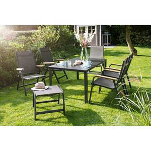 Gartenhocker Granada Aluminium / Webstoff  - Anthrazit