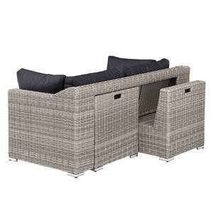 Loungeset Costa (4-teilig) Polyrattan / Webstoff  - Anthrazit / Grau