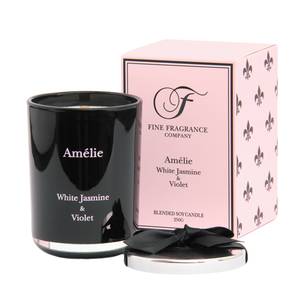 Duftkerze Amelie Glas - Schwarz - 250 g