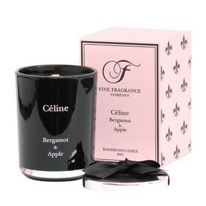 Geurkaars Celine glas - zwart - 250 g