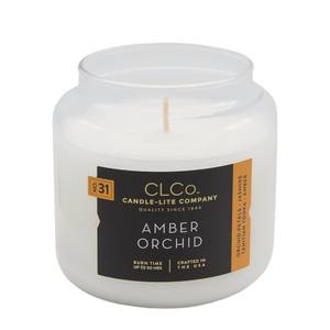Bougie parfumée Amber Orchid Verre - Blanc - 396 g
