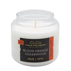 Duftkerze Blood Orange Cedarwood Glas - Weiß - 396 g