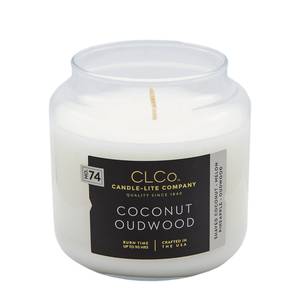 Bougie parfumée Coconut Oudwood Verre - Blanc - 396 g