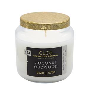 Duftkerze Coconut Oudwood Glas - Weiß - 396 g