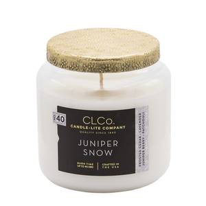 Geurkaars Juniper Snow glas - wit - 396 g
