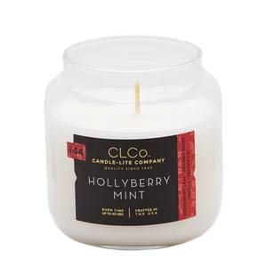 Geurkaars Hollyberry Mint glas - wit - 396 g