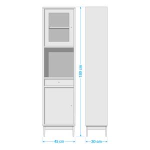 Hoge kast Buuda Deels massief acaciahout - ecrukleurig/acaciahout