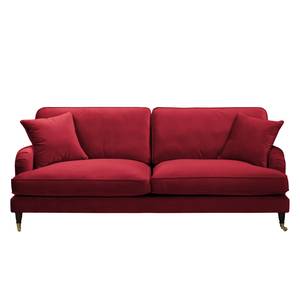 3-Sitzer Sofa Bethania mit Rollen Samt - Samt Pauno: Rot