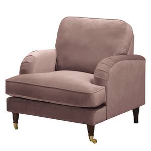 Fauteuil Bethania met rollen Velours Pauno: Mauve