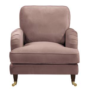 Fauteuil Bethania met rollen Velours Pauno: Mauve