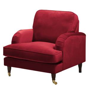 Fauteuil Bethania avec roulettes Velours Pauno: Rouge