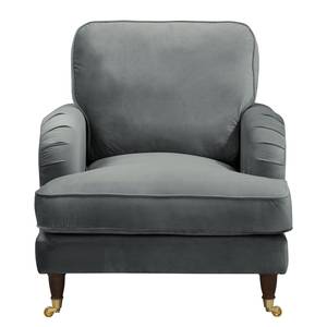 Fauteuil Bethania avec roulettes Velours Pauno: Gris