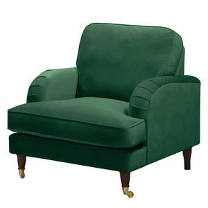 Fauteuil Bethania avec roulettes Velours Pauno: Vert foncé