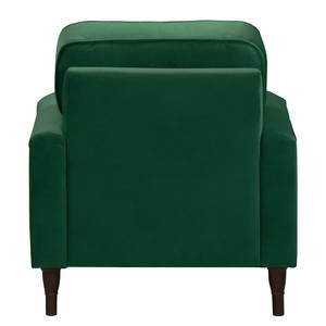 Fauteuil Bethania met rollen Velours Pauno: Donkergroen